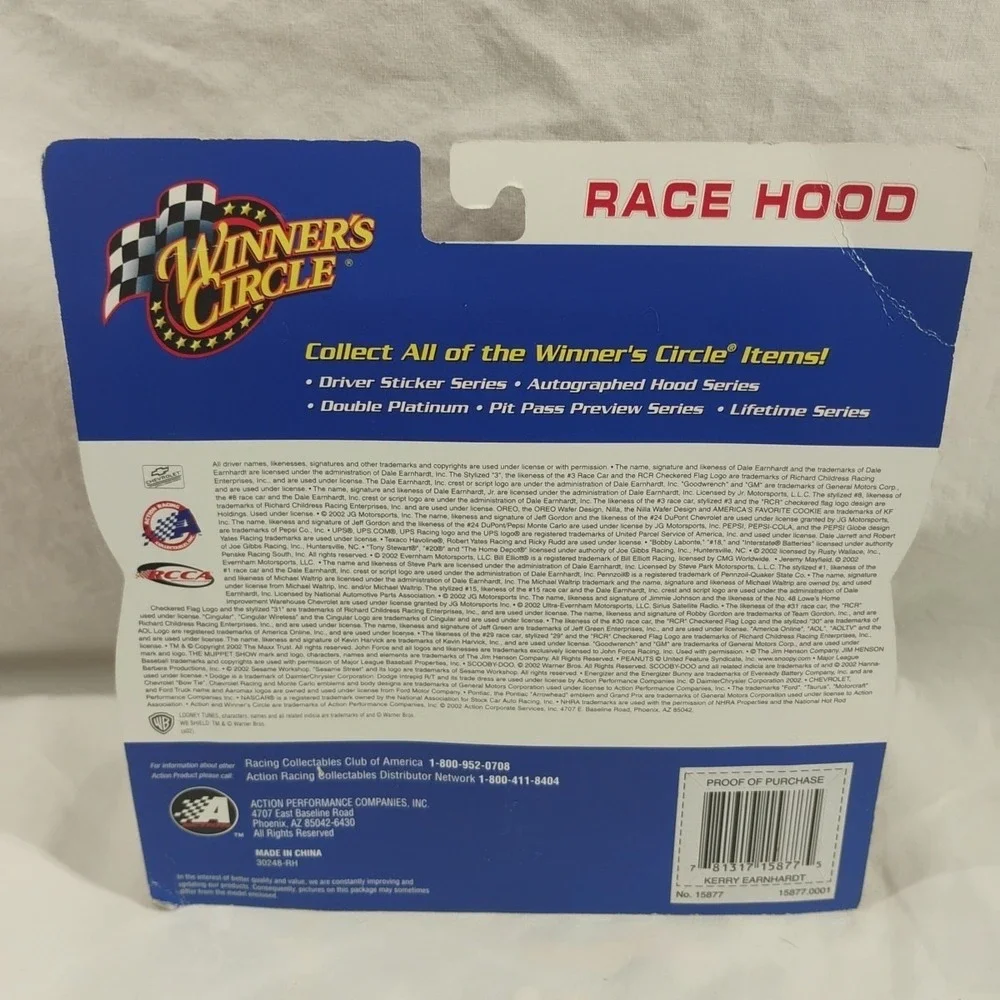 WINNERS‎ CIRCLE RACE HOOD JaniKing 1/43 SCALE #12 Kerry Earnhardt Yosemite Sam